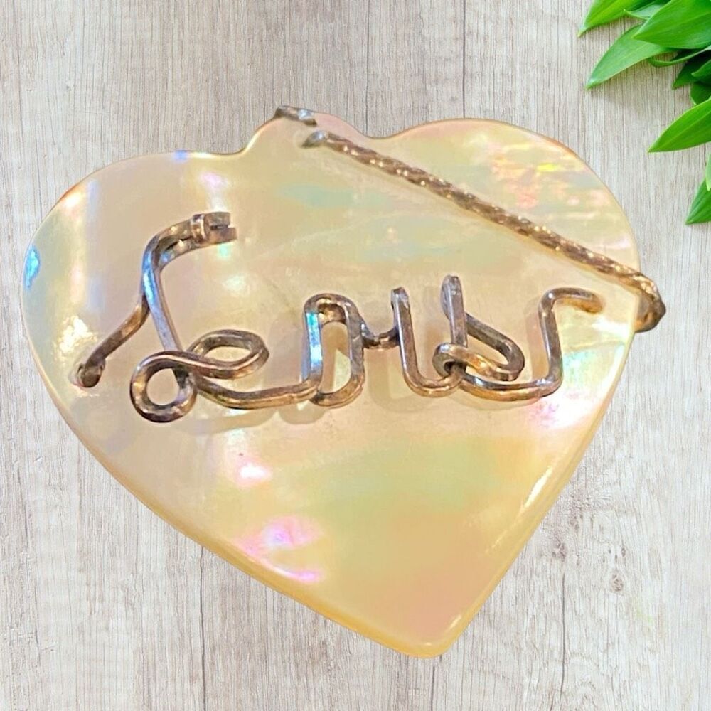 Vintage Mother of Pearl Sweetheart Pin Lois
